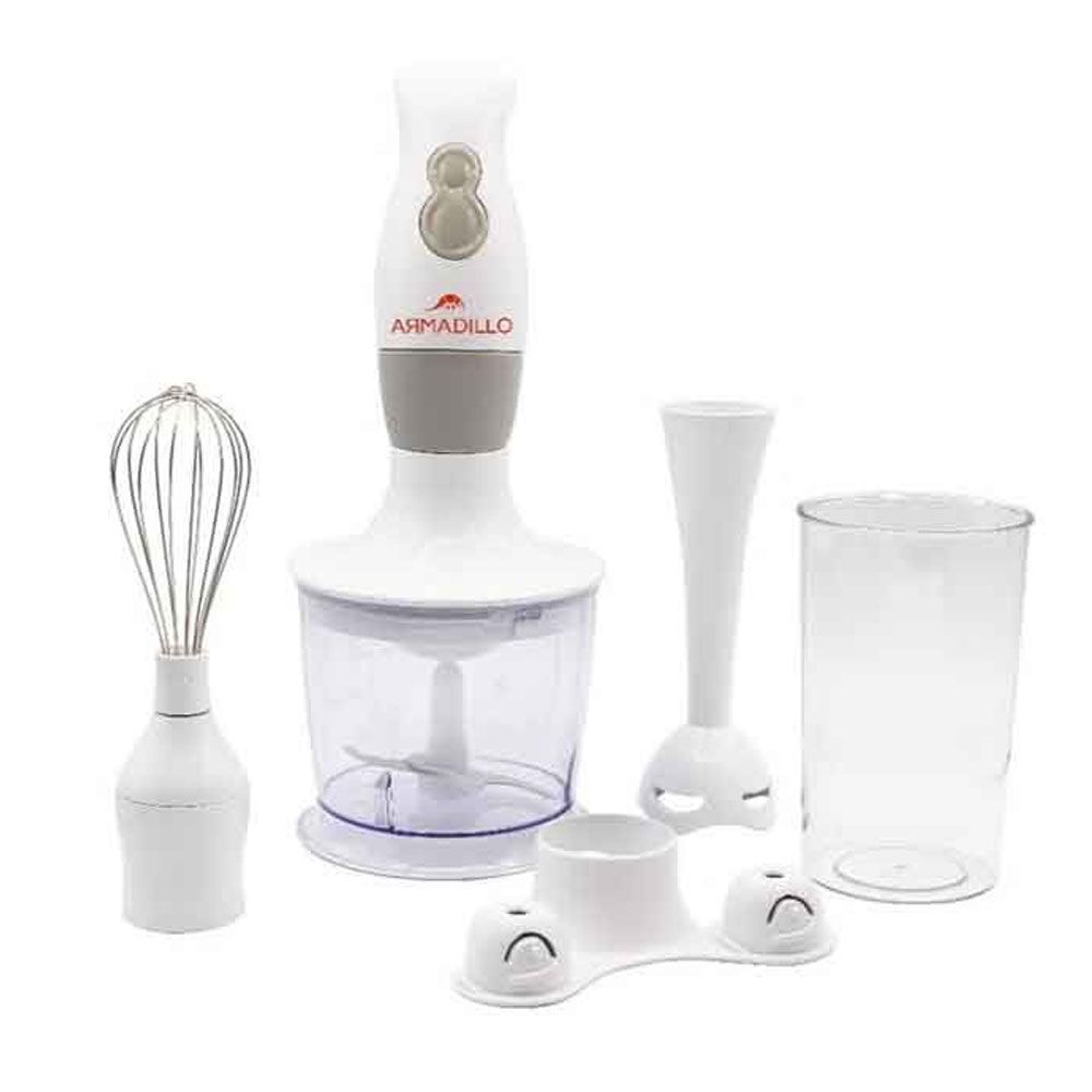 Armadillo Hand Blender with Attachments 400 Watt White Gray - ARM-SDA-HBLD-WH-0001