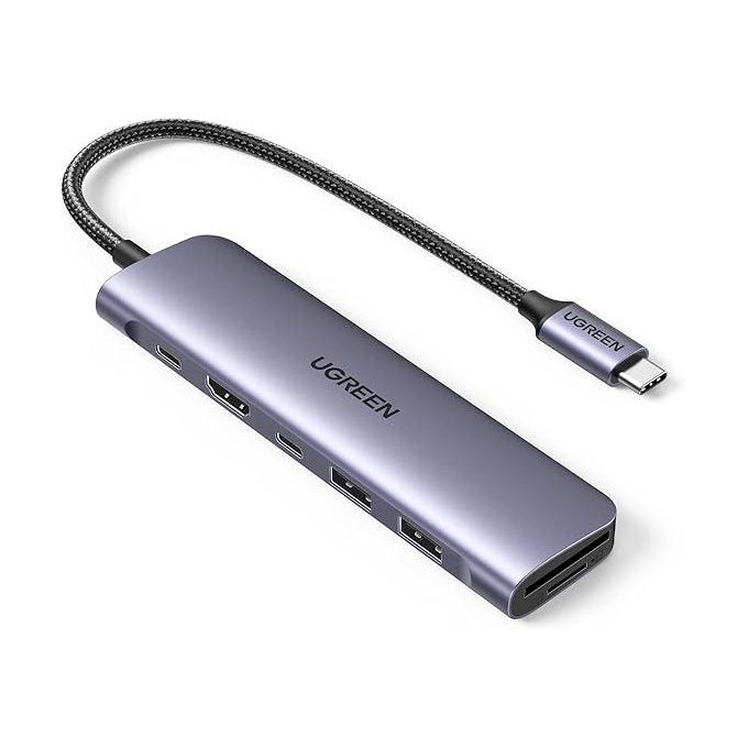 Ugreen Revodok 1071 USB Hub , Multi Ports , Grey - 15214