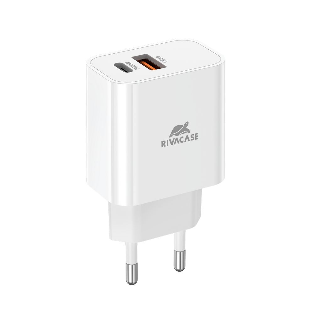 Rivacase Wall Charger , 2 Ports Multi Ports , 20 Watt White - PS4102