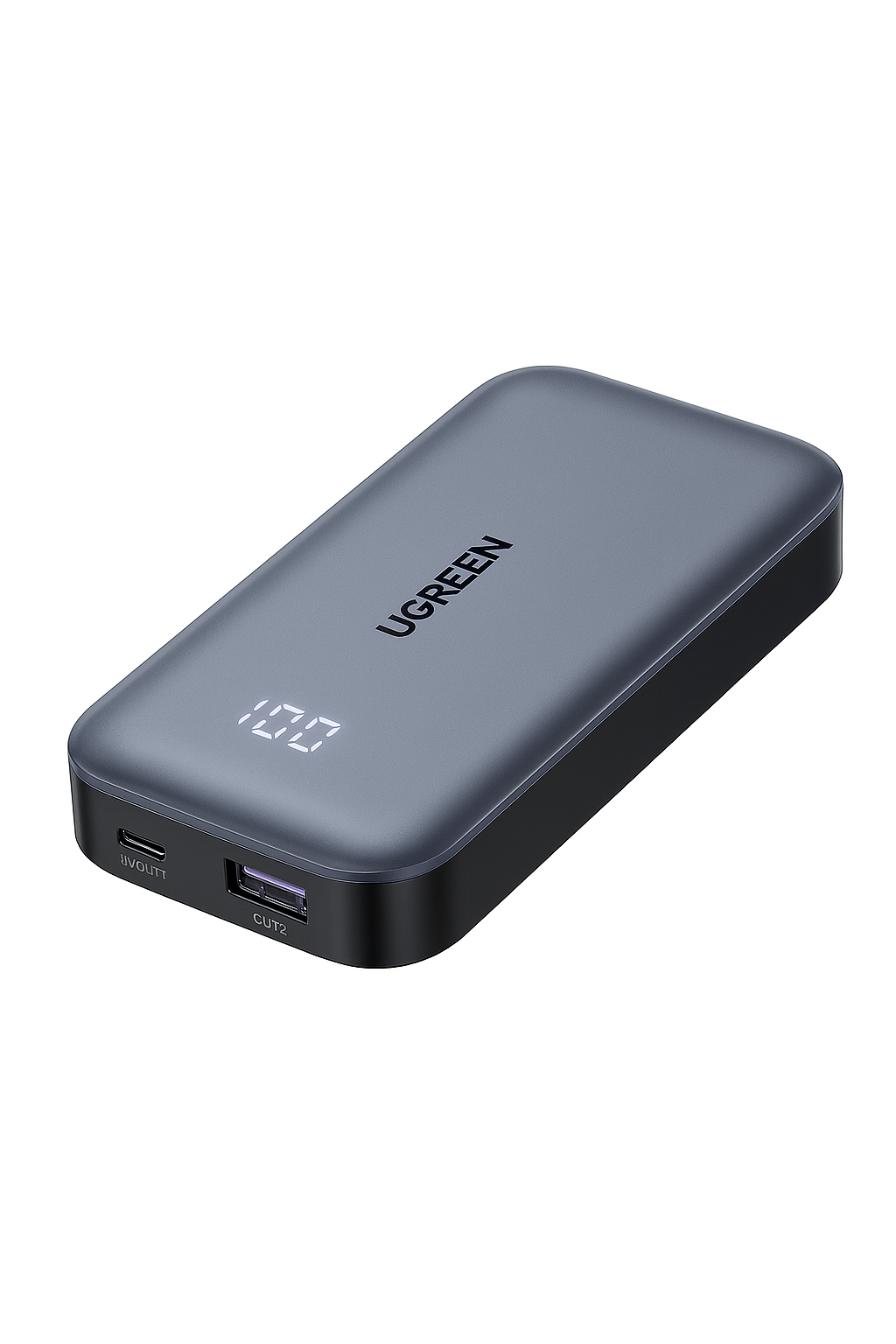 Ugreen Wried Wired Power Bank , 1000 mAh 2 Ports , Grey , 25185/PB502