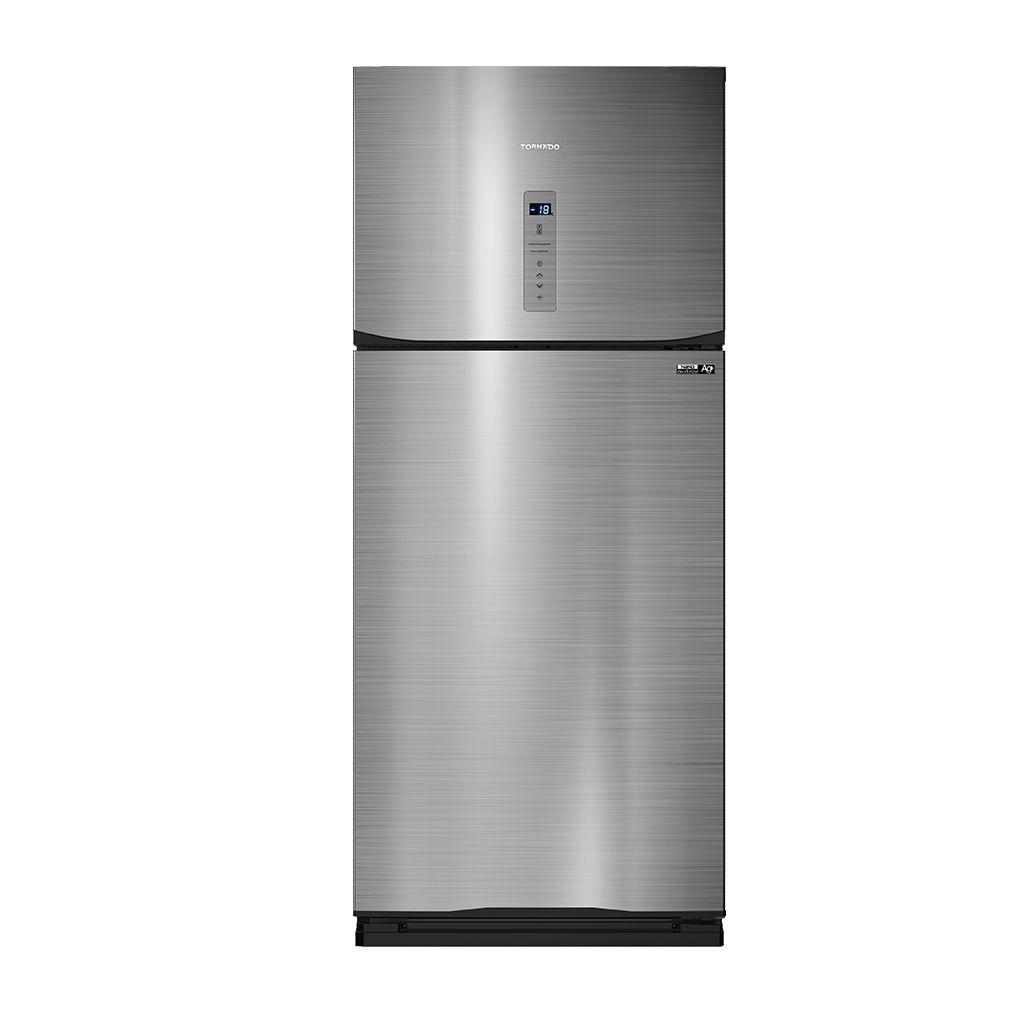 Tornado NoFrost Top Freezer Refrigerator , 396 Liter , Stainless Steel - RF-480AT-DST
