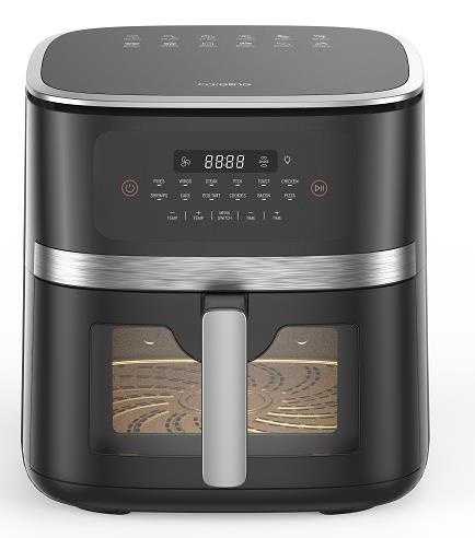 Black And White Digital Air Fryer , 7.5 Liter , 2000 Watt Black Silver - AF075SDW