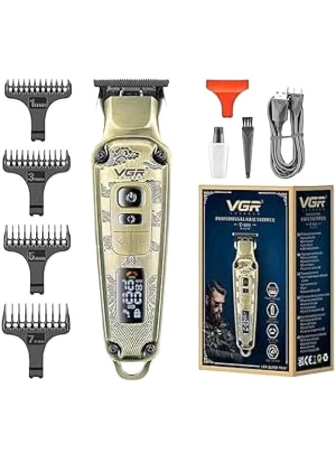 VGR Hair Trimmer with Attachments, LED display - V-901