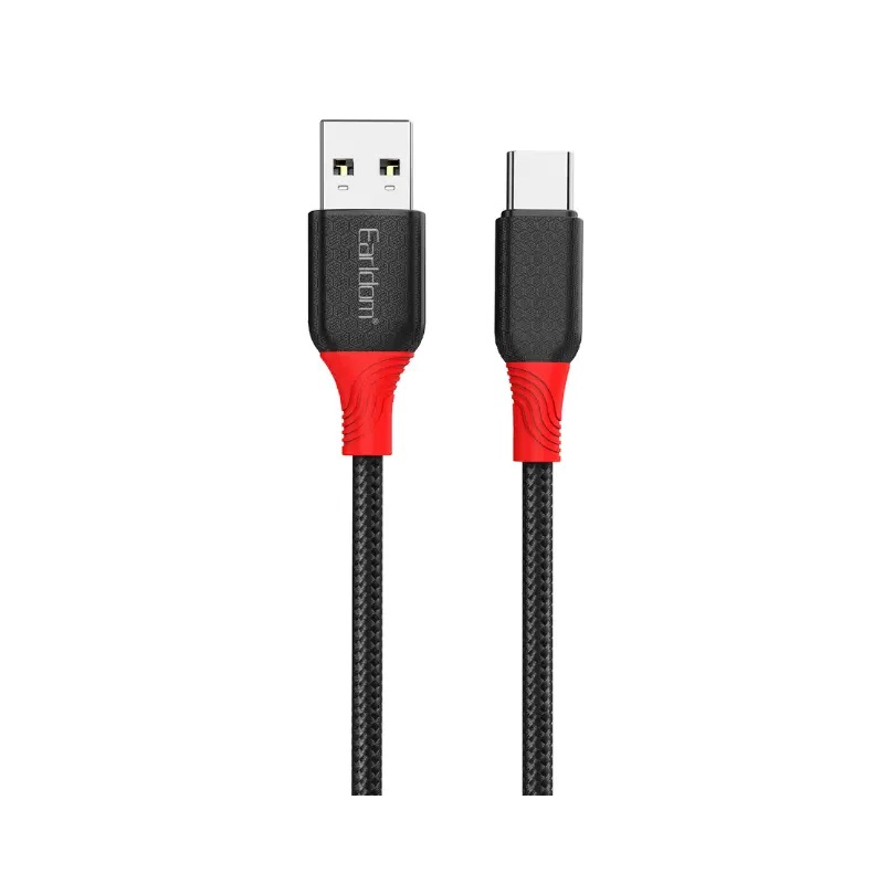 Earldom Type C Charging Cable 1 Meter Black Red - EC-186C