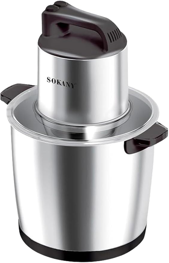 Sokany Electric Chopper 10 Liter , 2000 Watt Black Silver - SK-666666B