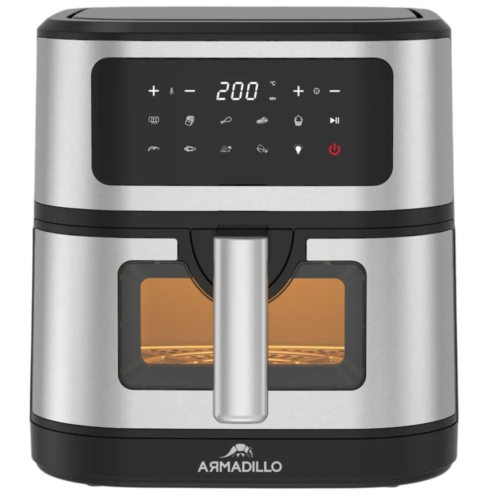 Armadillo Digital Air Fryer , 6.7 Liter , 1200 Watt Silver Black - Arm-Sda-Af-Sl-0001