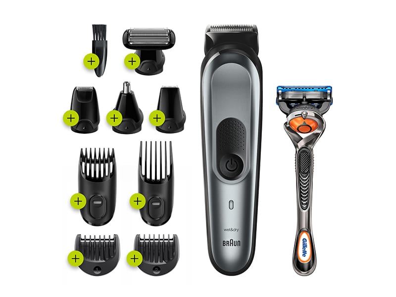 Braun Hair Trimmer with Attachments with Gillette Fusion5 ProGlide Razor for Men - MGK7221
