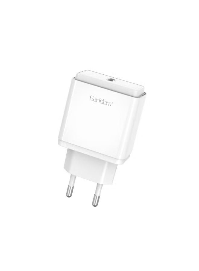 Earldom Wall Charger , 1 Ports Type C , 20 Watt White - EU20