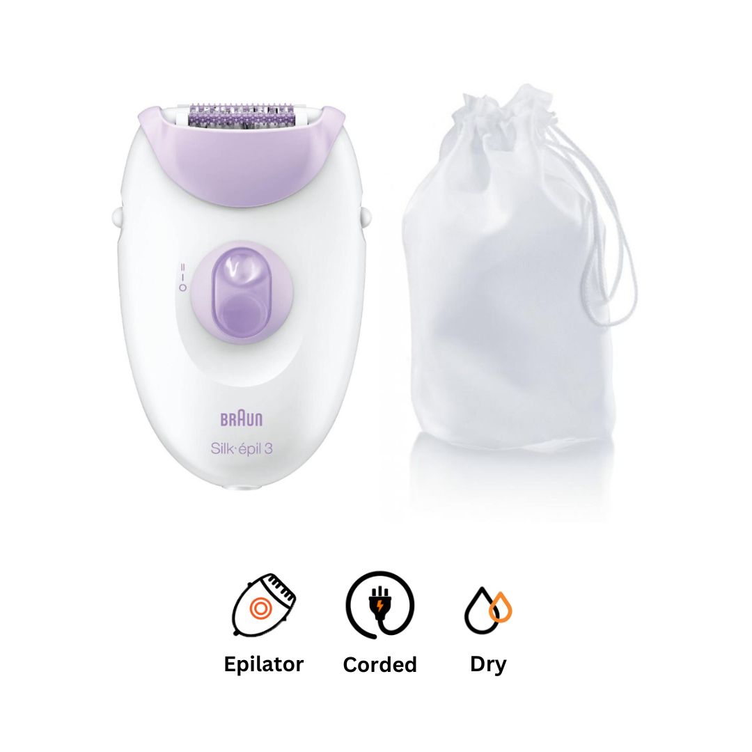 Braun Silk epil 3 Epilator Dry White Purple - SE3170
