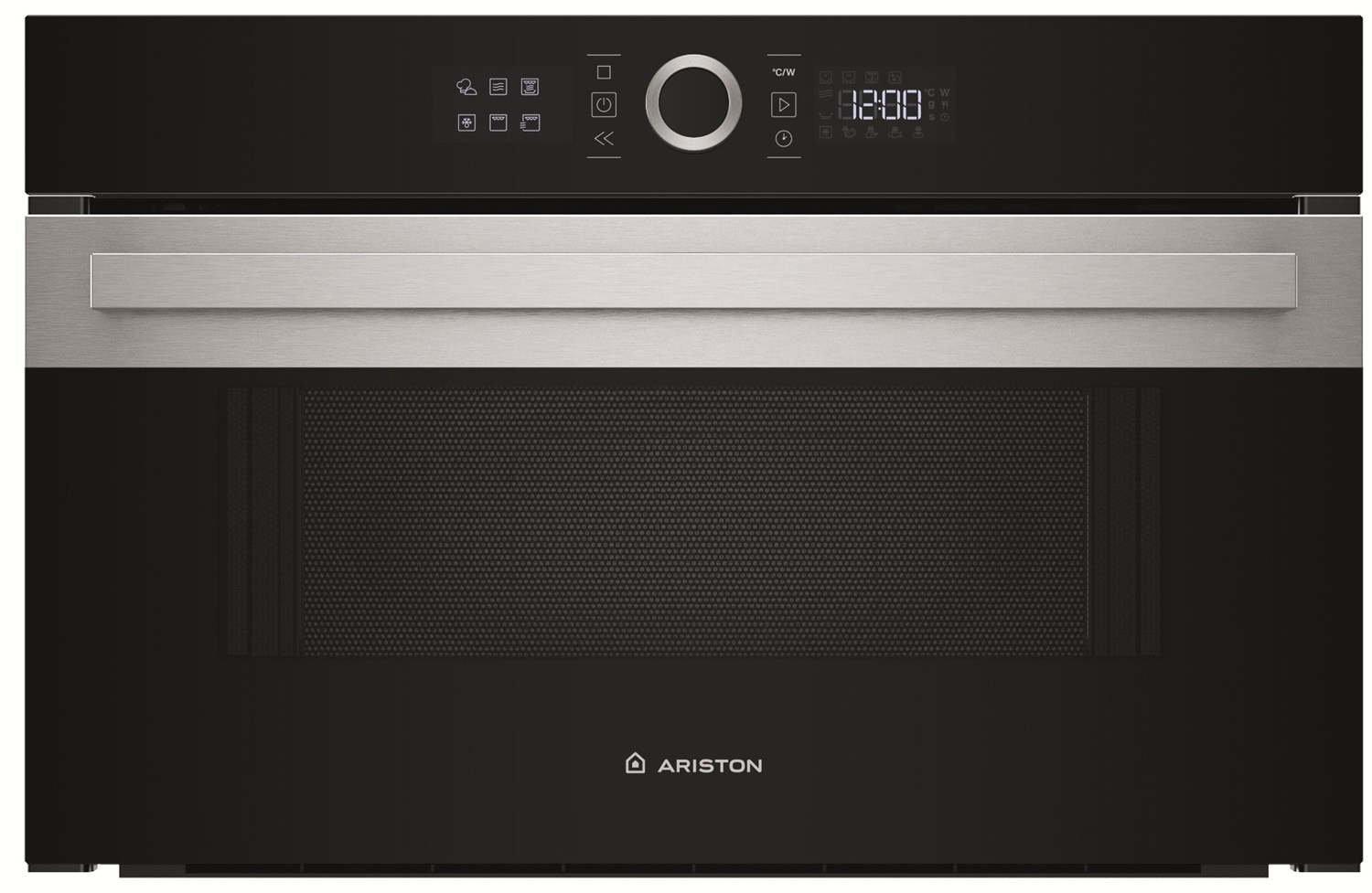 Ariston Built In Microwave Oven with Grill 31 Liter 2400 Watt , Black Silver - AMD54MXA