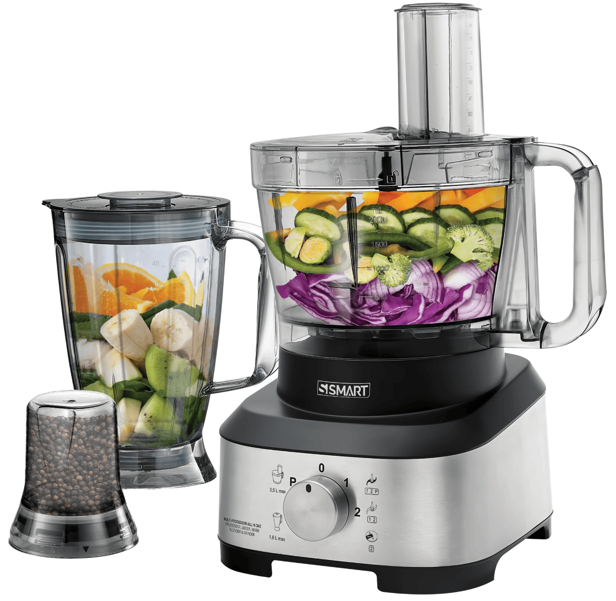 Smart Food Processor , 2000 Watt Black - SFP417SE