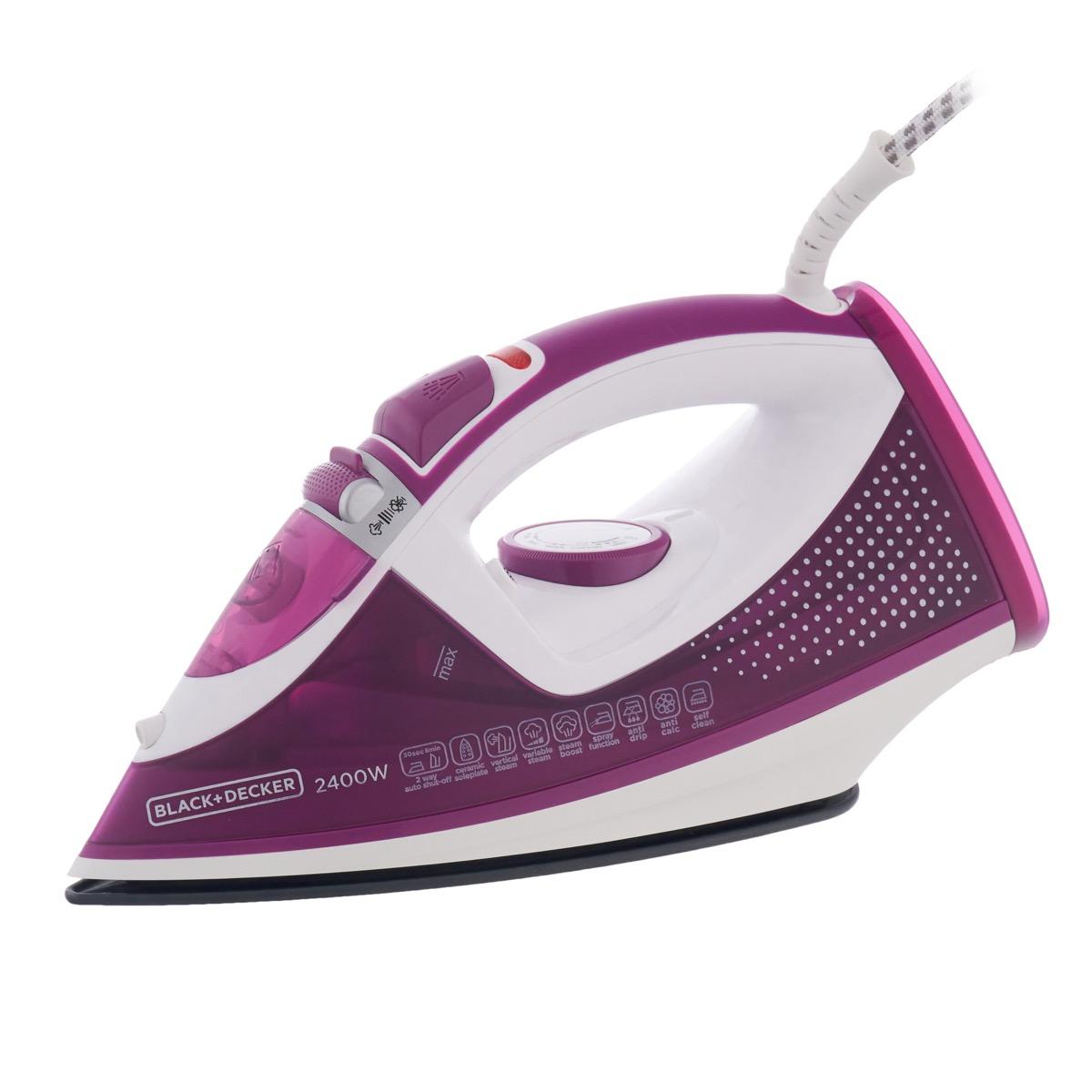 Black + Decker Steam Iron , 2400 Watt , White Purple - X2450-B5