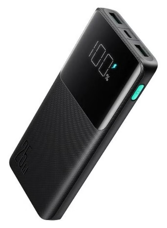 Joyroom Wired Wired Power Bank , 10000 mAh 3 Ports , Black , JR-PBF20