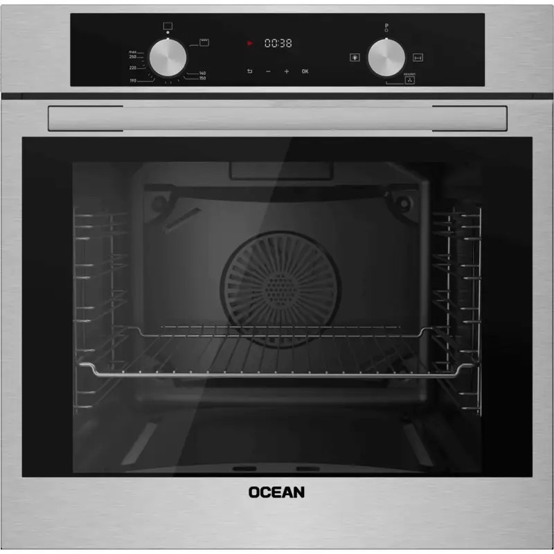 Ocean Built-in Gas Oven with Grill , 60 Centimeter 69 Liter , Silver Black - OOGR 65 IECF2 SV