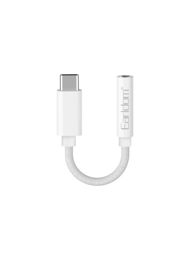 Earldom USB-C to 3.5mm Audio Converter White - OT-69