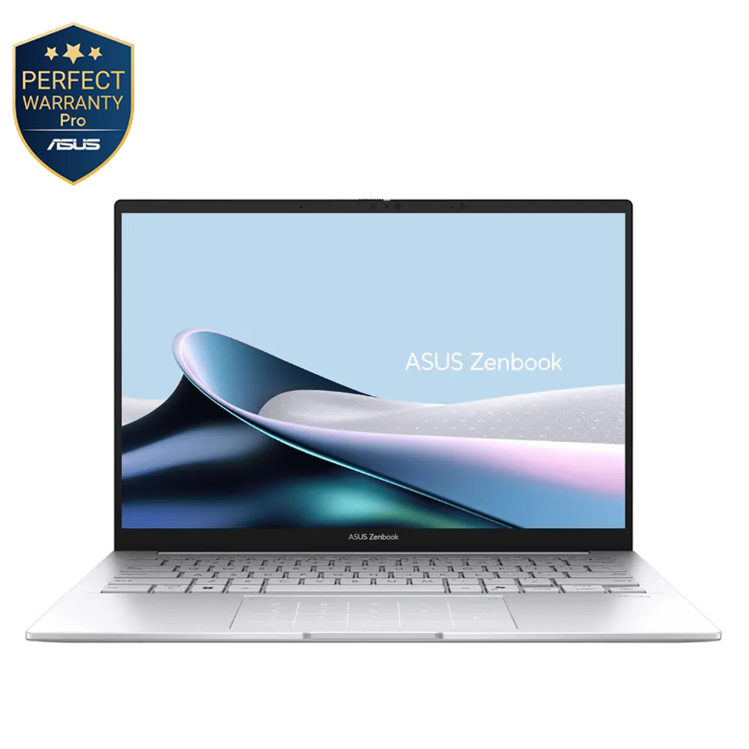 لاب توب اسوس زين بوك 14 OLED - UX3405CA-PZ009W ، معالج انتل كور الترا 9 285H 14 بوصة ، هارد 1 تيرا بايت SSD ، رام 32 جيجا بايت ، كارت شاشة انتل Arc جرافيكس ،ويندوز 11 - فضي فوجي