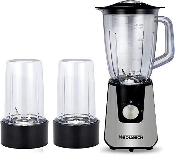 Mediatech Countertop Blender Silver Black