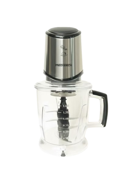 Mediatech Electric Chopper 1.5 Liter , 700 Watt Silver Black - MTCR45