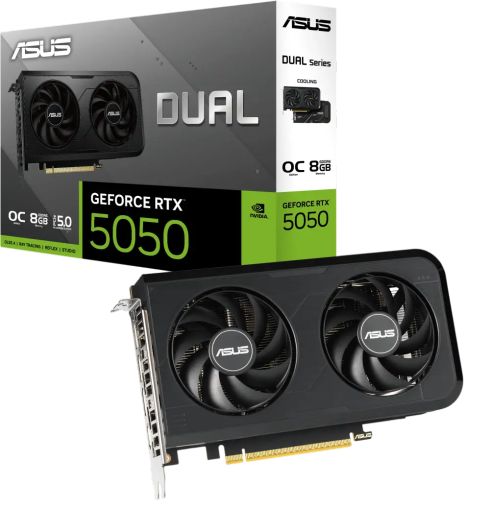 ASUS Dual GeForce RTX 5050 OC Graphics Card – 8GB GDDR6 – DUAL-RTX5050-O8G
