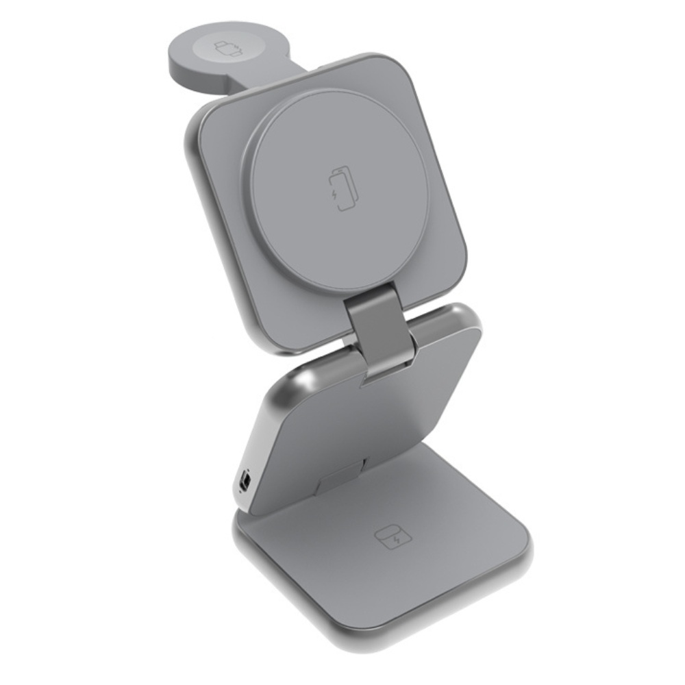 Nine S21 3-In-1 Wireless Charger , 15 Watt , Grey