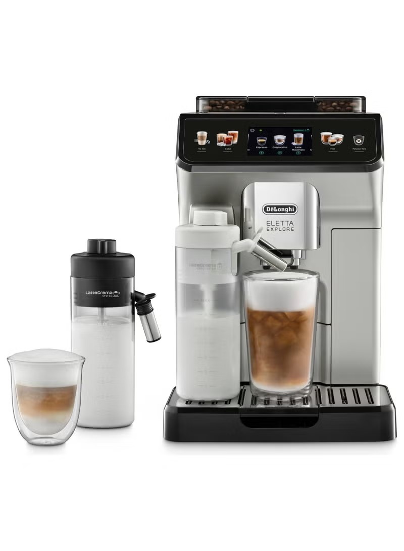 Delonghi Eletta Explore Espresso Machine , 1.8 Liter 2 Cups , Silver - ECAM450.55.S