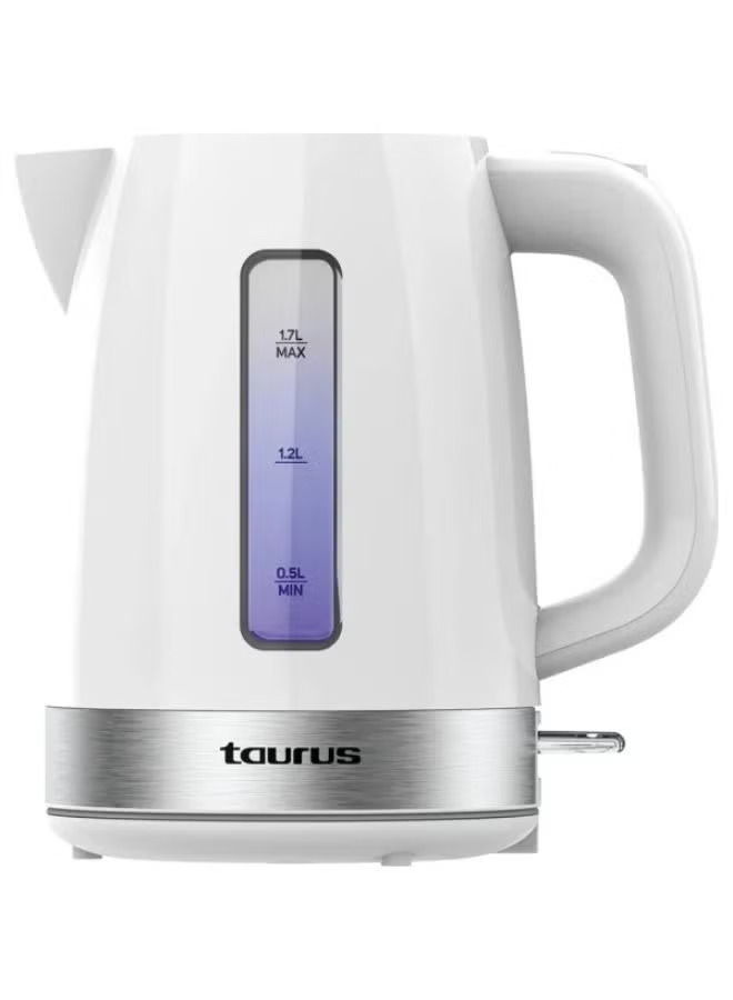 Taurus Aroa Stainless steel Electric Kettle , 1.7 Liter 2200 Watt , White