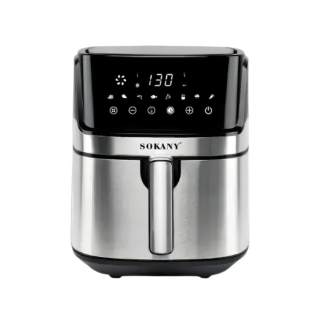 Sokany Digital Air Fryer , 8 Liter , 1700 Watt Black Silver - SK-ZG-8042