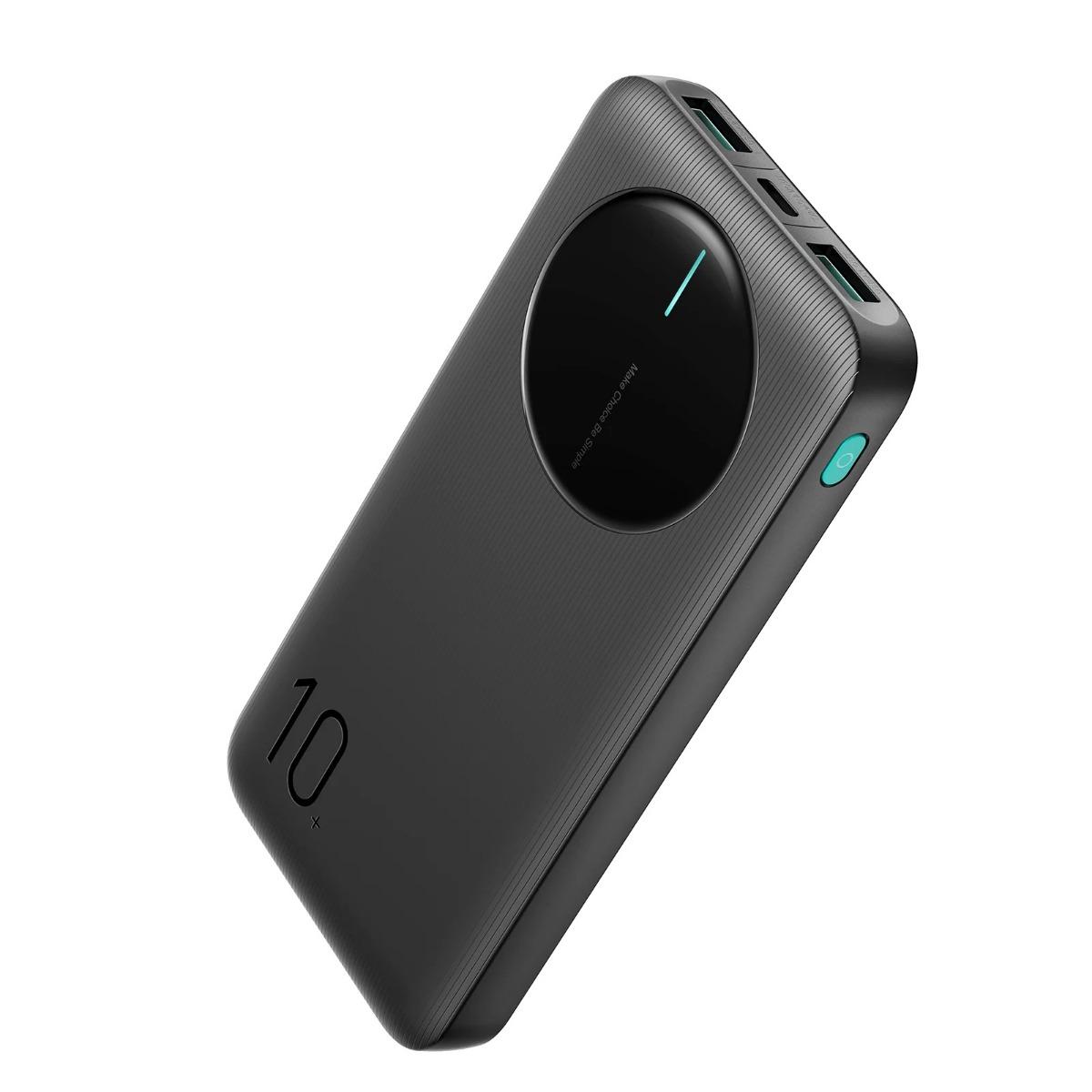 Joyroom Wired Power Bank , 10000 mAh 3 Ports , Black , JR-PBF12