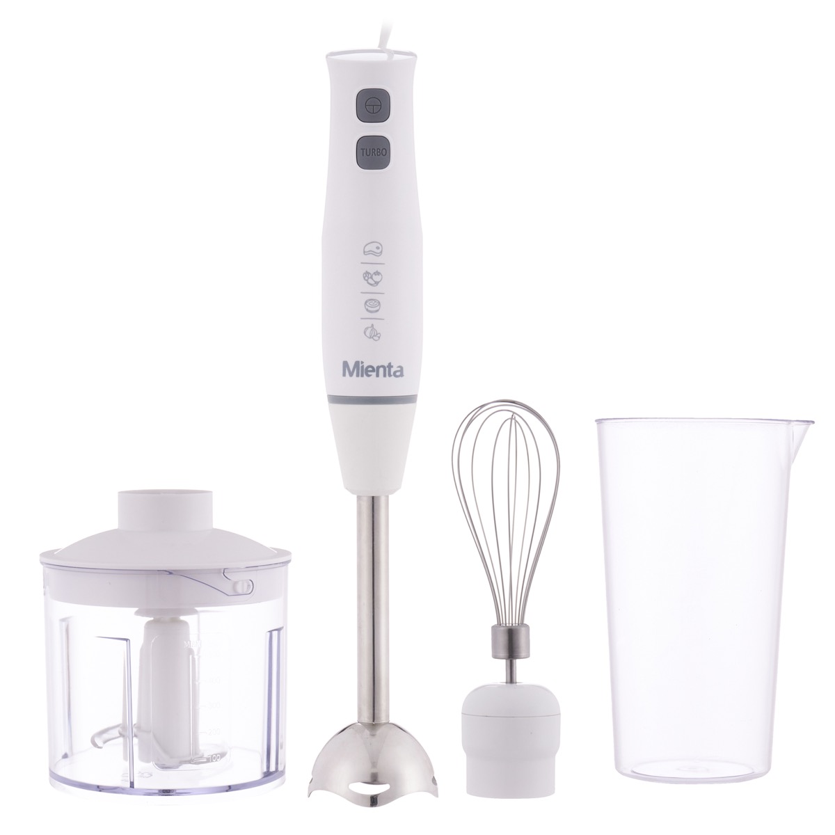 Mienta Hand Blender with Attachments 450 Watt White - HB111138A