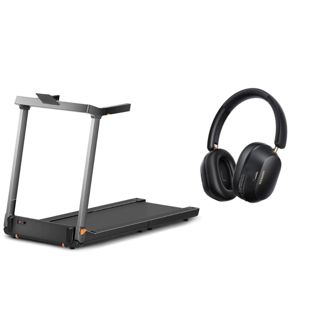 Kingsmith Walkingpad G1 OLED Foldable Treadmill, 110KG with Ugreen HiTune Max5c wireless Headphones - Black