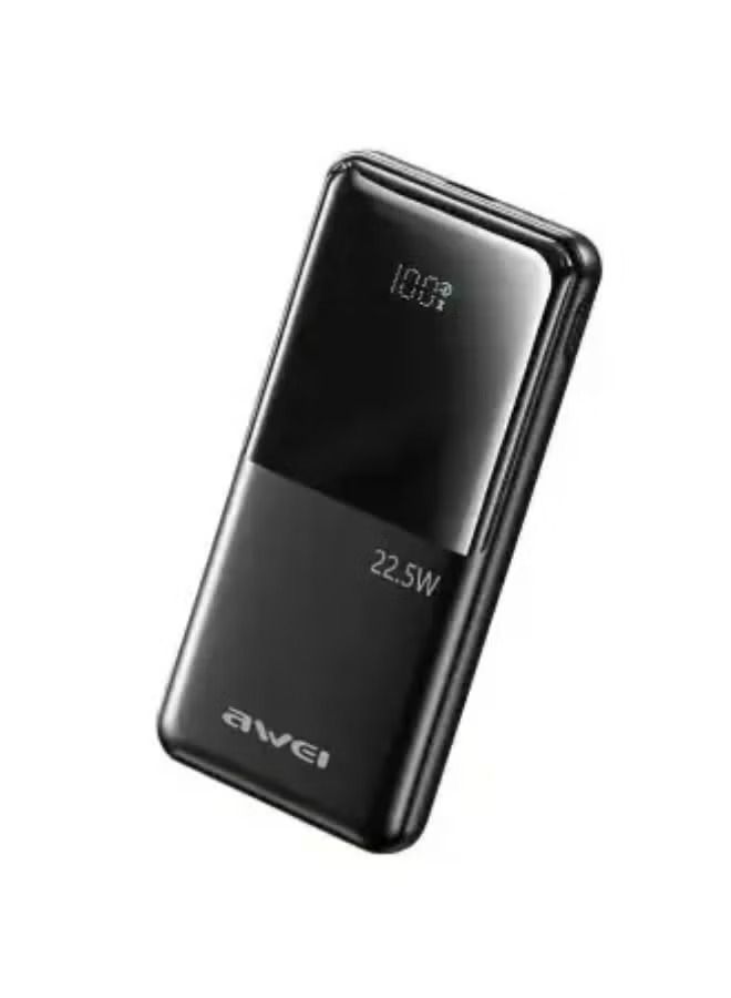 Awei Magnetic Power Bank , 10000 mAh 2 Ports , Black , P76K