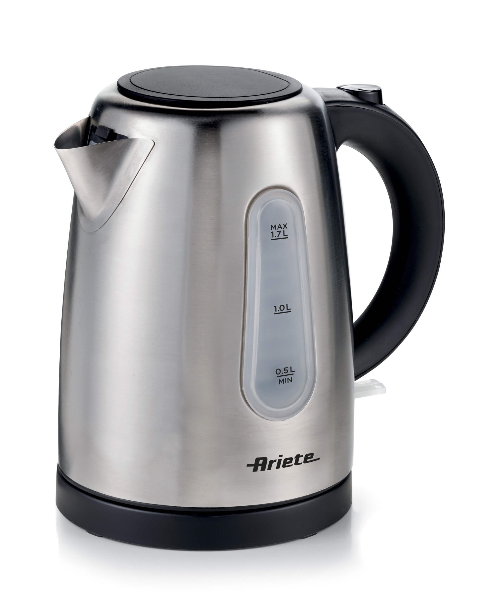 Ariete Metal Electric Kettle , 1.7 Liter 2200 Watt , Black Stainless Steel - 2847/00