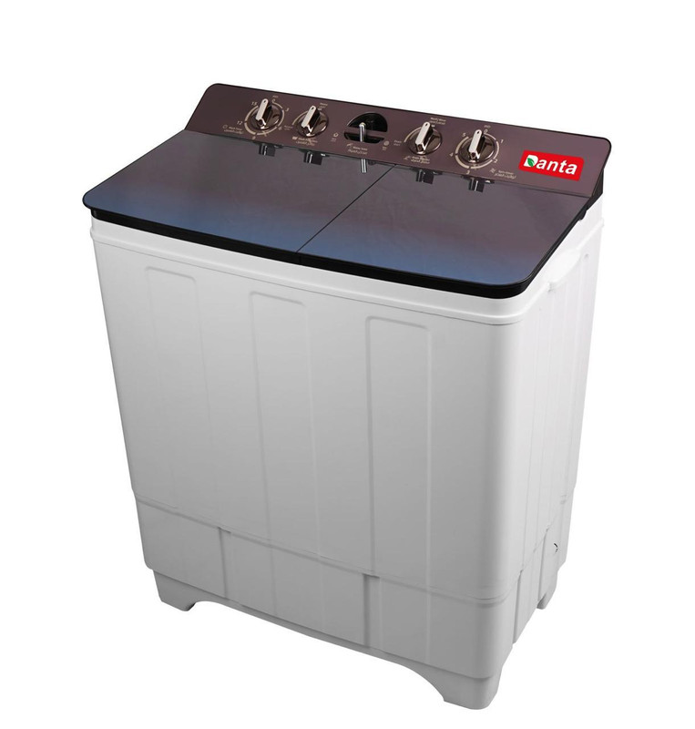 Danta Crystal Pro Top Load Half Automatic Washing Machine , 13 kg , White Black