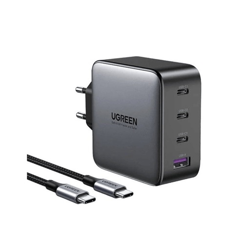 Ugreen Wall Charger , 4 Ports USB , 100 Watt Grey - CD226
