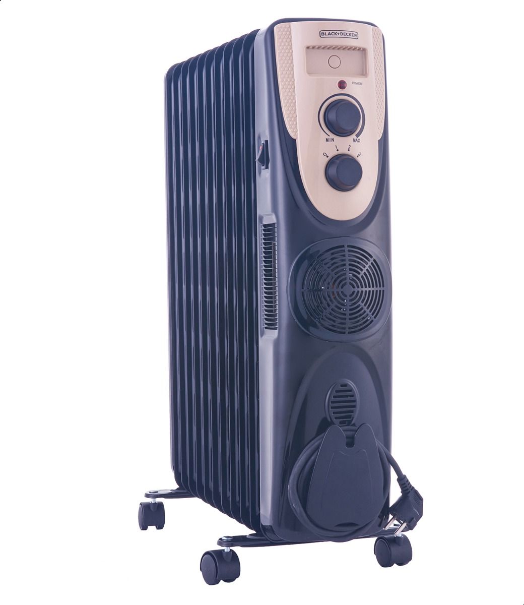 Black + Decker Oil Heater , 11 Fins , 2500 Watt Black Gold - OR011