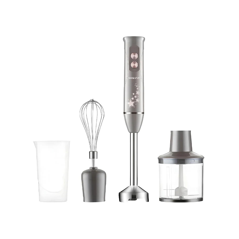 Sokany 4 In 1 Hand Blender with Attachments 600 Watt Gray - SK-02012