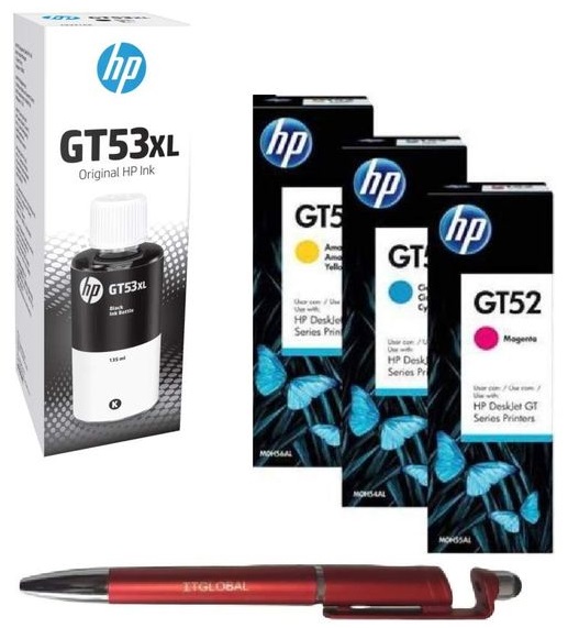 طقم خراطيش حبر اتش بي GT53XL وGT52 CMY