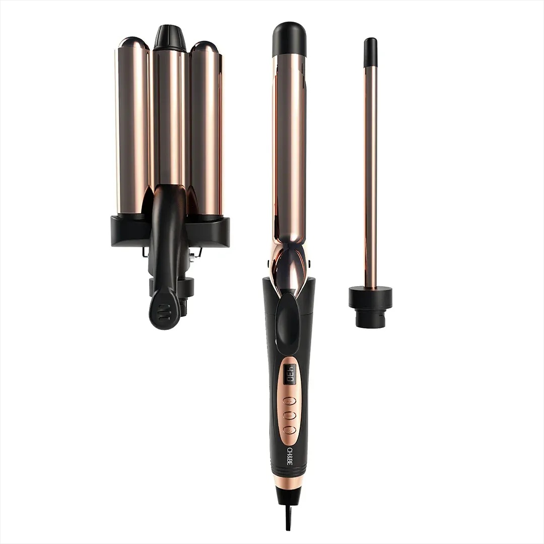 CH & BE 3 in 1 Hair Curler Wave Set 430 Celsius , Black - CBC03