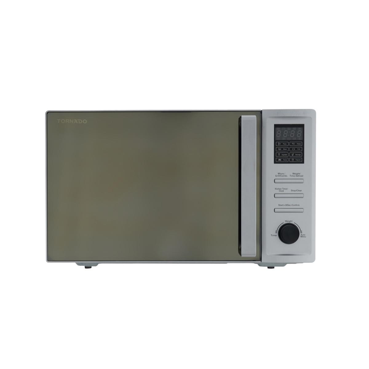 Tornado Microwave with Grill , 36 Liter 1000 Watt , Silver - MOM-C36BBE-S