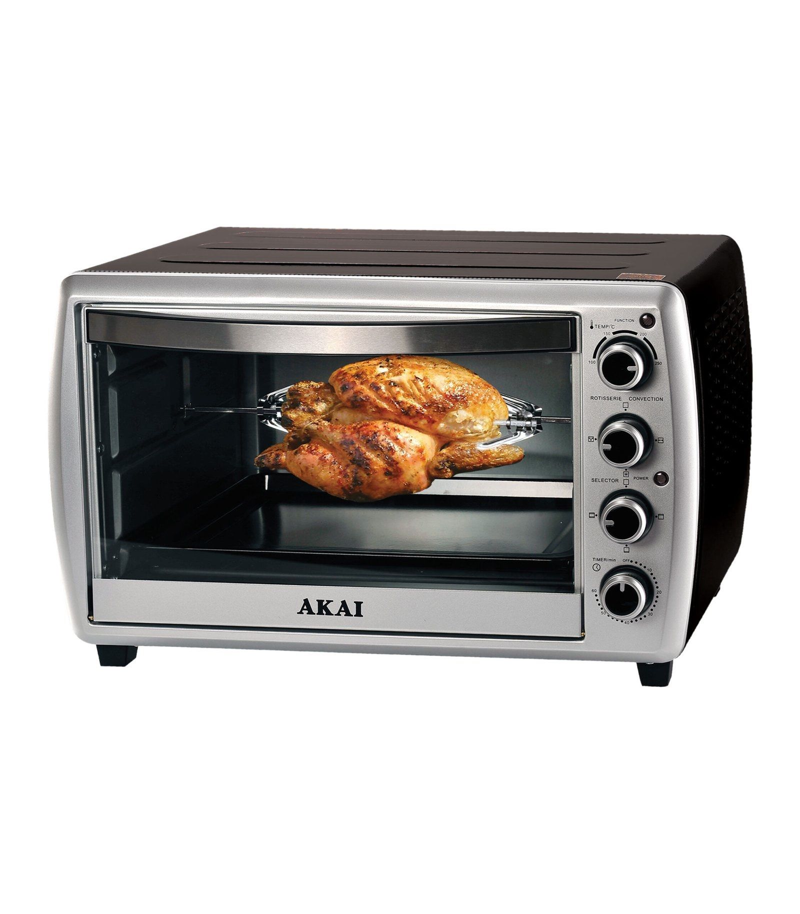Akai Oven with Grill , 55 Liter 2200 Watt , Silver - AK-55