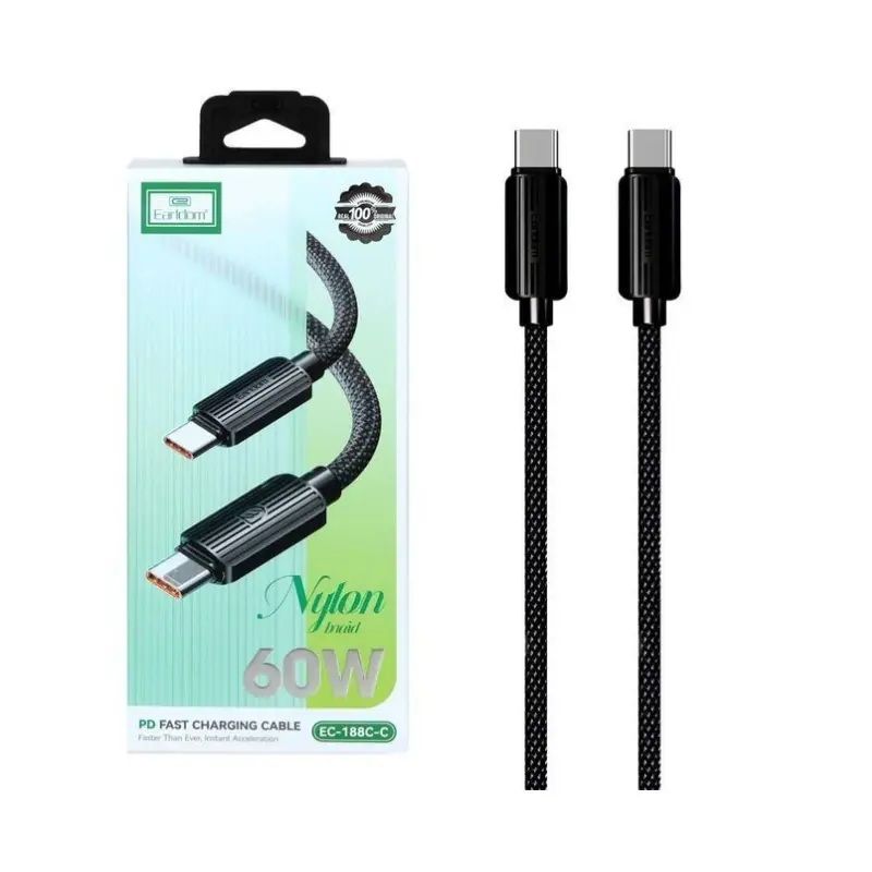 Earldom Type C Charging Cable 1 Meter Black - EC-188C-C