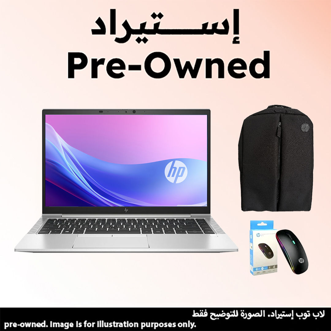 HP EliteBook 845 G8 Laptop, 14 Inch, FHD IPS Display, Windows 11 - Silver (Pre-Owned), with Laptop Backpack with Wireless Mouse and Laptop Packback