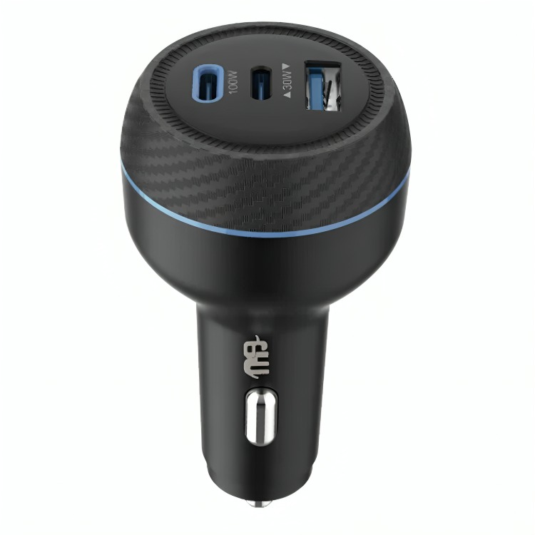 Nine Mega Car Power 356A Car Charger , 3 Ports , Triple Port , 130 Watt , 12 Volt , Black