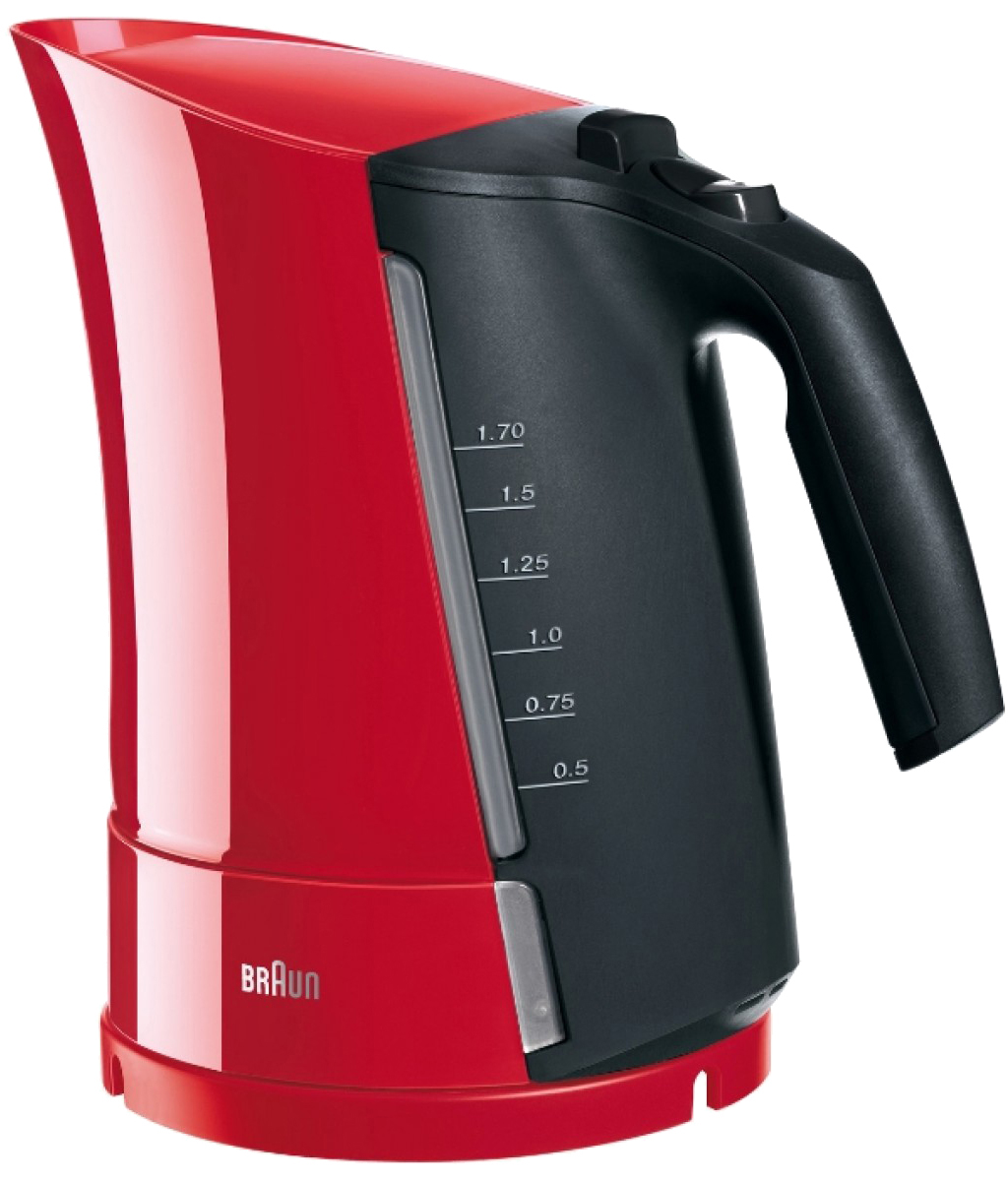 Braun MultiQuick 3 Electric Kettle , 1.7 Liter 2200 Watt , Red - WK300