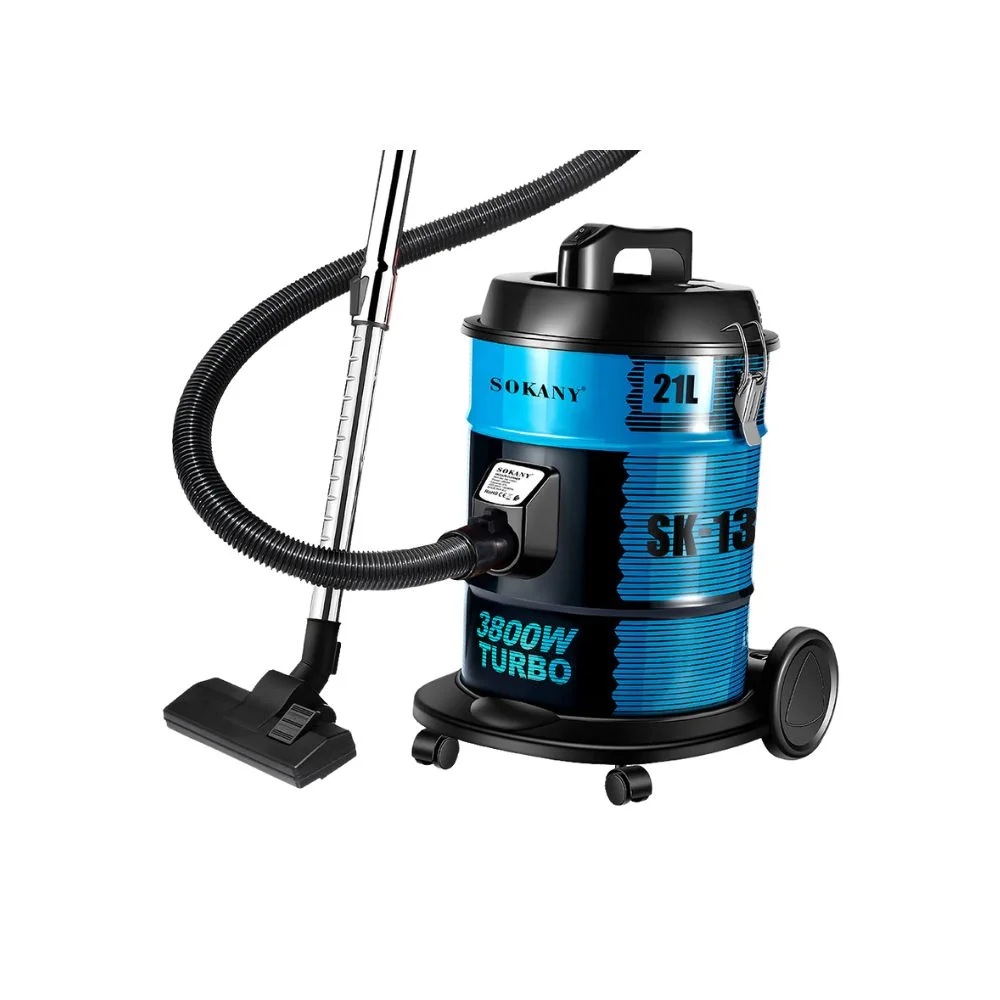 Sokany Drum Vacuum Cleaner , 3800 Watt , Blue Black - SK-13021