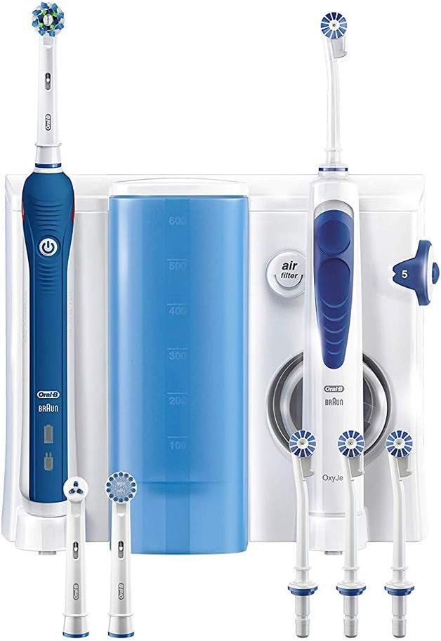 Oral-B Health Center OxyJet Cleaning System with Rechargeable Toothbrush , White Blue