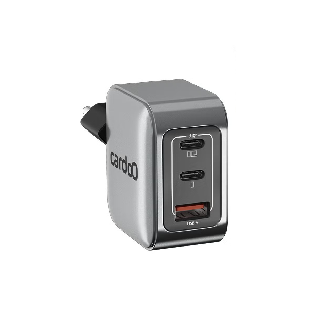 Cardoo Wall Charger , 3 Ports Triple Port , 65 Watt Silver Black - CGLAEU02
