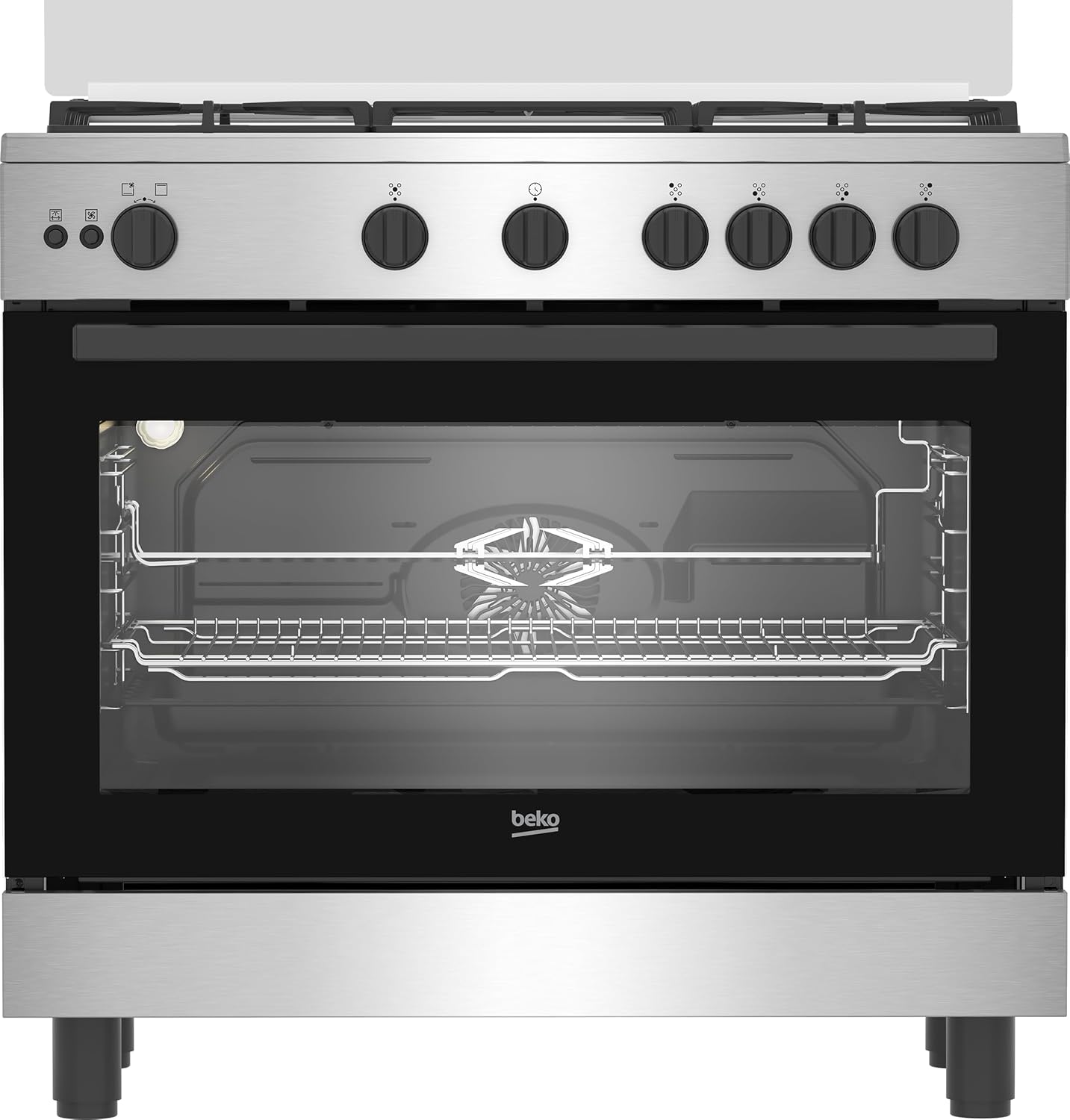 Beko Gas Cooker , 5 Burners , Stainless Steel - BGGR 11125 GB