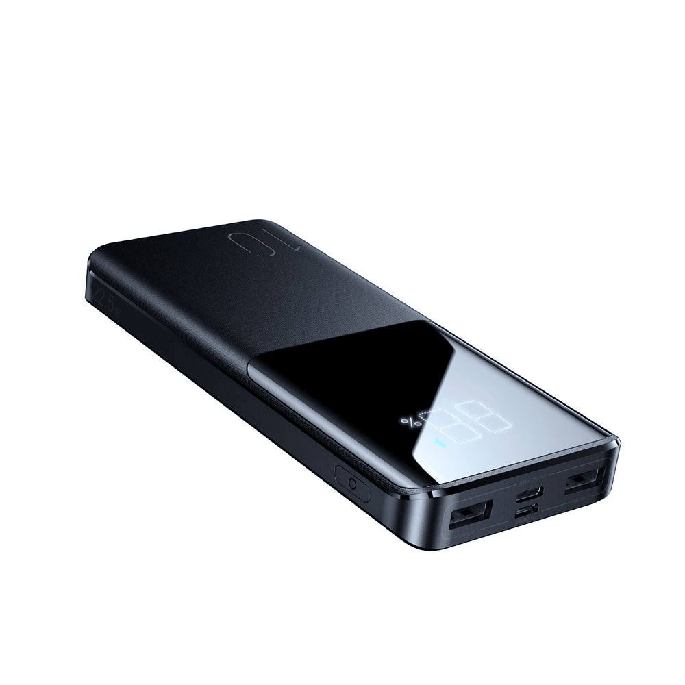 Joyroom Wired Power Bank , 10000 mAh 3 Ports , Black , JR-QP191