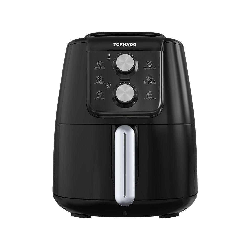 Tornado Air Fryer , 4 Liter Black Silver - THF-1554M-XL-BS